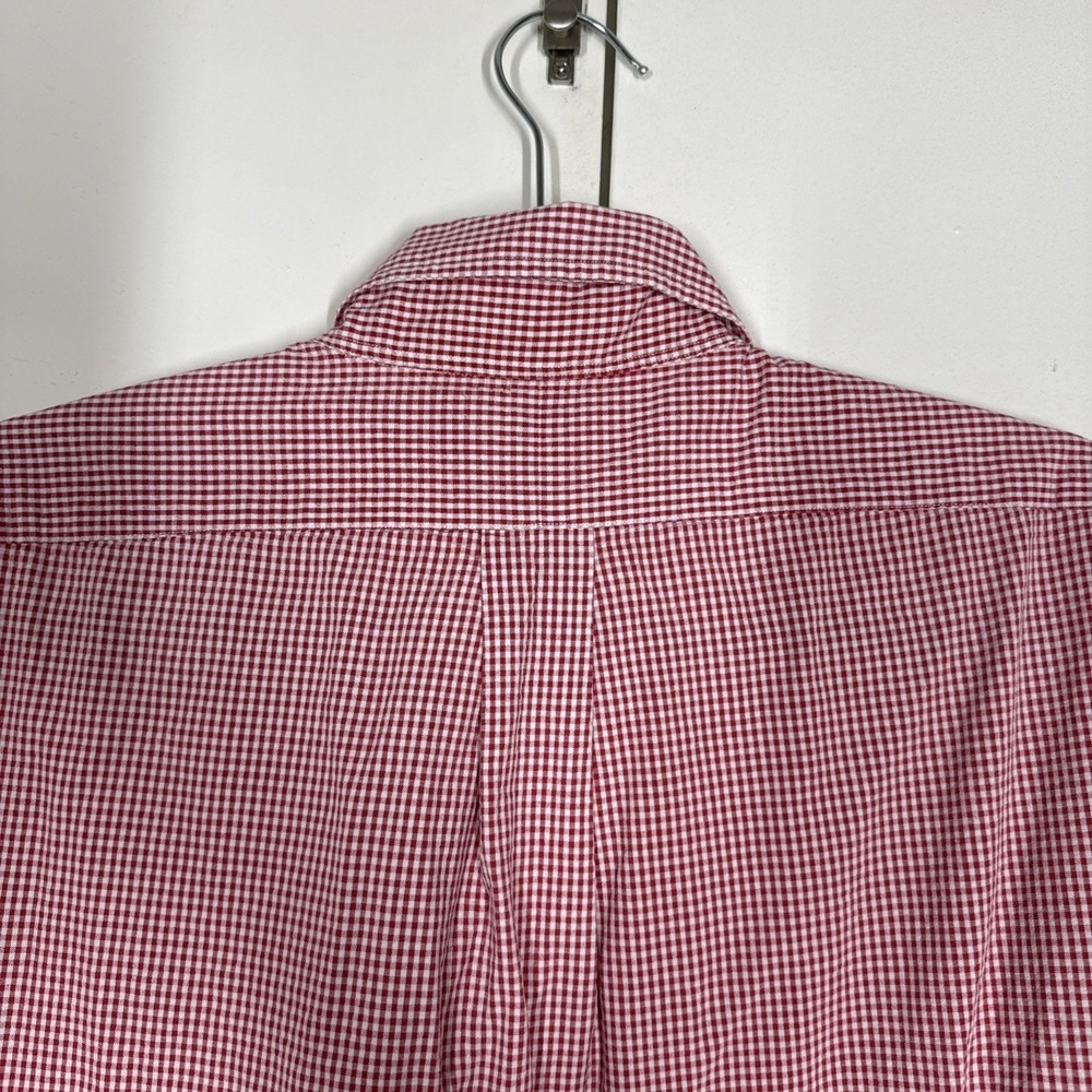 Ralph Lauren Blue Label VTG Shirt Mens L Red Checkered Slim Preppy Button Down - Picture 7 of 14